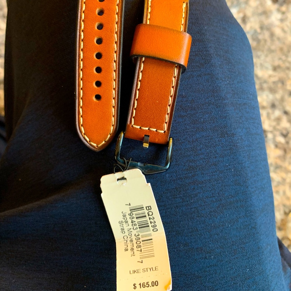 22mm Brown leather fossil watch strap